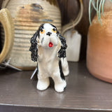 #359 Handmade Black and White Pottery Dog "Toby"
