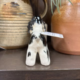 #359 Handmade Black and White Pottery Dog "Toby"