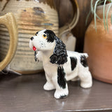 #359 Handmade Black and White Pottery Dog "Toby"