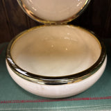 #366 Circular Alabaster & Brass Trinket Box