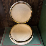 #366 Circular Alabaster & Brass Trinket Box