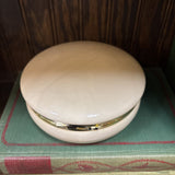 #366 Circular Alabaster & Brass Trinket Box