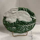 bunny on cabbage plate