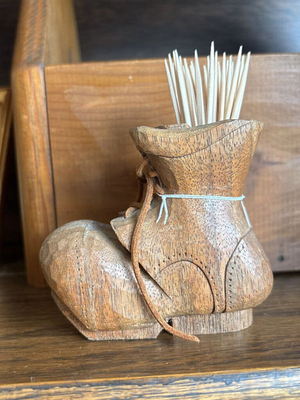 #382 Wooden Shoe Toothpick Holder