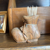 #382 Wooden Shoe Toothpick Holder