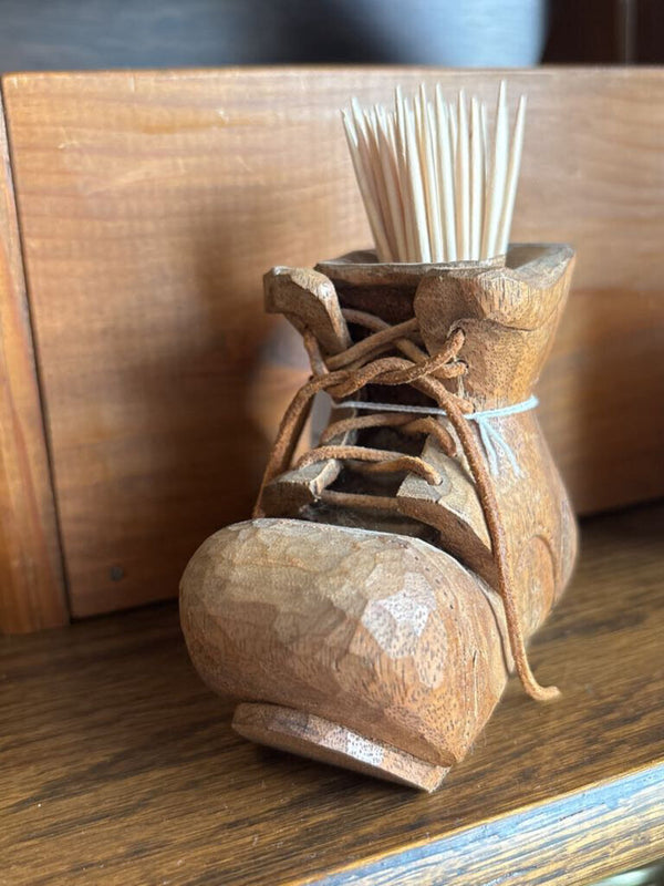 #382 Wooden Shoe Toothpick Holder