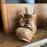 #382 Wooden Shoe Toothpick Holder