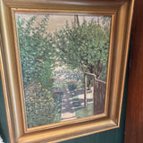 #385 Gold Framed Garden Oil Painting