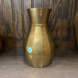 #387 Brass Ribbed Vase - Made in India