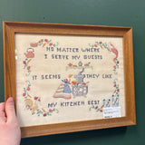 #401 Cottagecore Kitchen Cross Stitch in Oak Frame