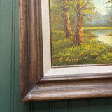 #402 Along The Forest Trail with Pond Landscape Painting