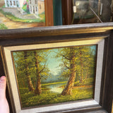 #402 Along The Forest Trail with Pond Landscape Painting