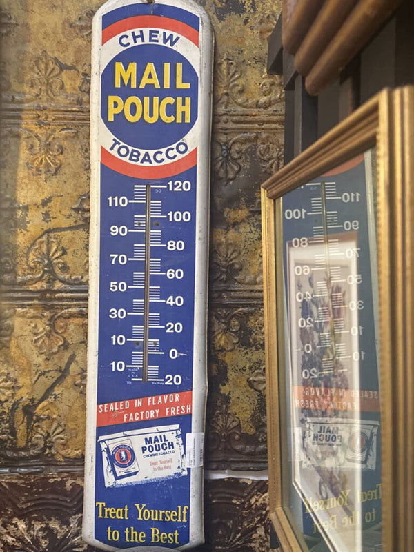 Vintage mail pouch thermometer