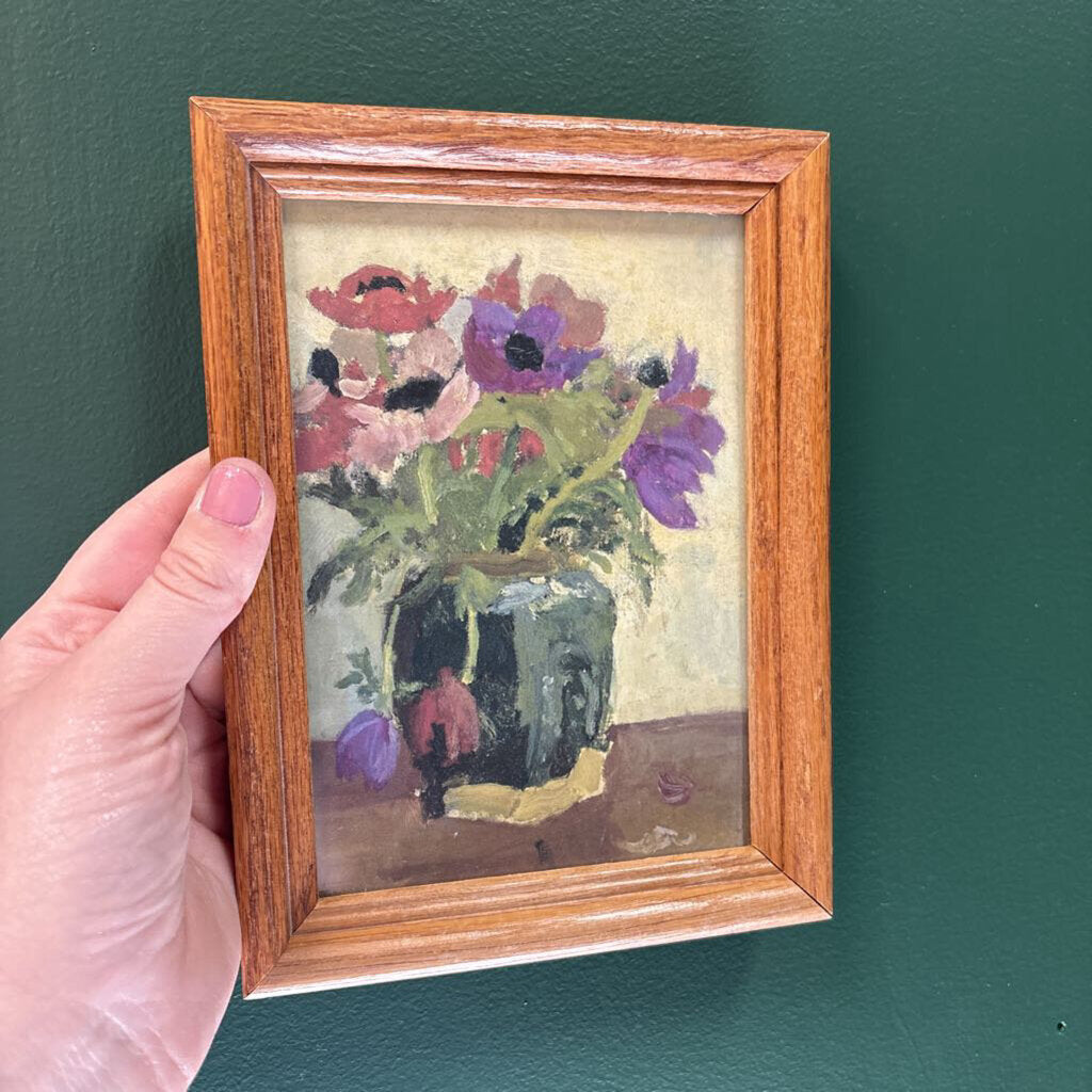 #407 Oak Framed Ginger Pot with Anemones Print
