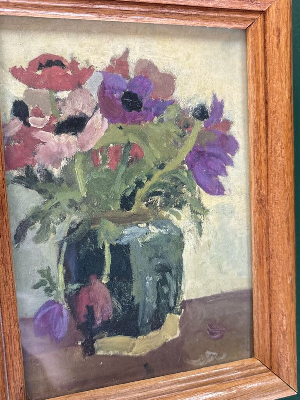 #407 Oak Framed Ginger Pot with Anemones Print