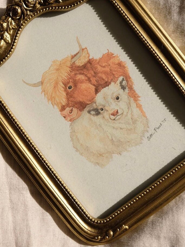 Highland Cow & Calf *FRAMED*