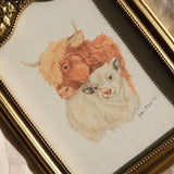 Highland Cow & Calf *FRAMED*
