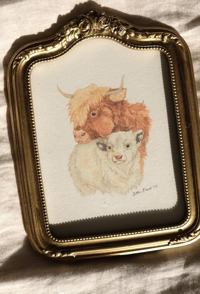 Highland Cow & Calf *FRAMED*