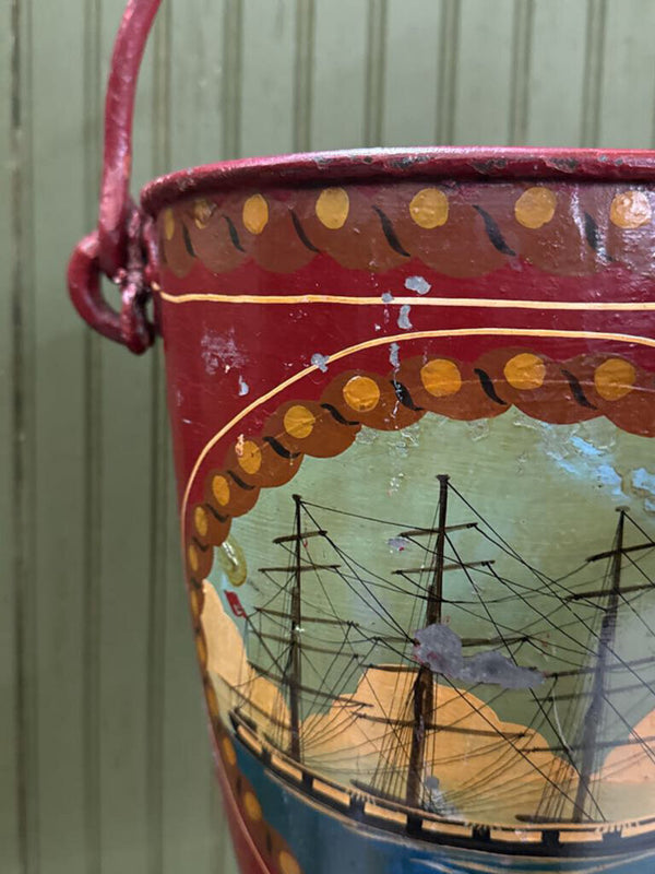 Red Painted Fire Bucket