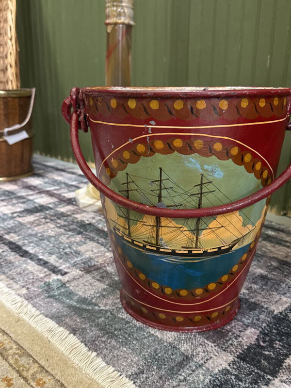 Red Painted Fire Bucket