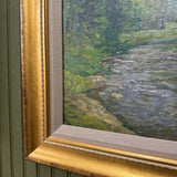 Framed River Oil Painting
