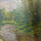 Framed River Oil Painting