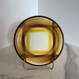 brown and yellow plaid small plate