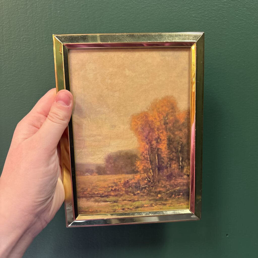 #456 Brass Framed Autumn Landscape Print