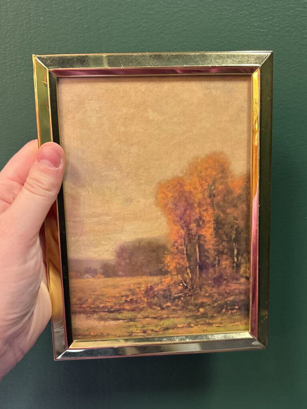 #456 Brass Framed Autumn Landscape Print