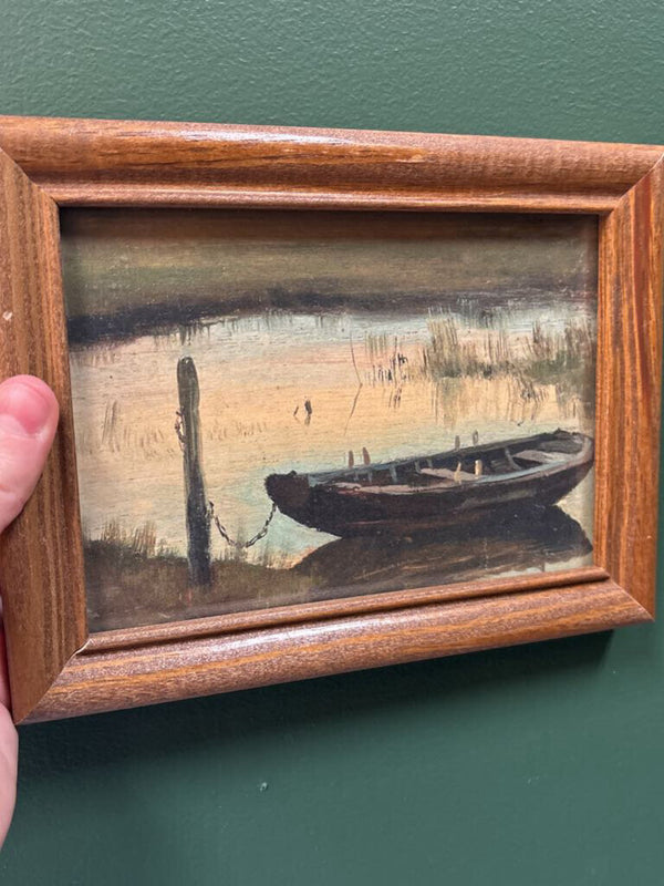 #458 Wood Framed Boat Print