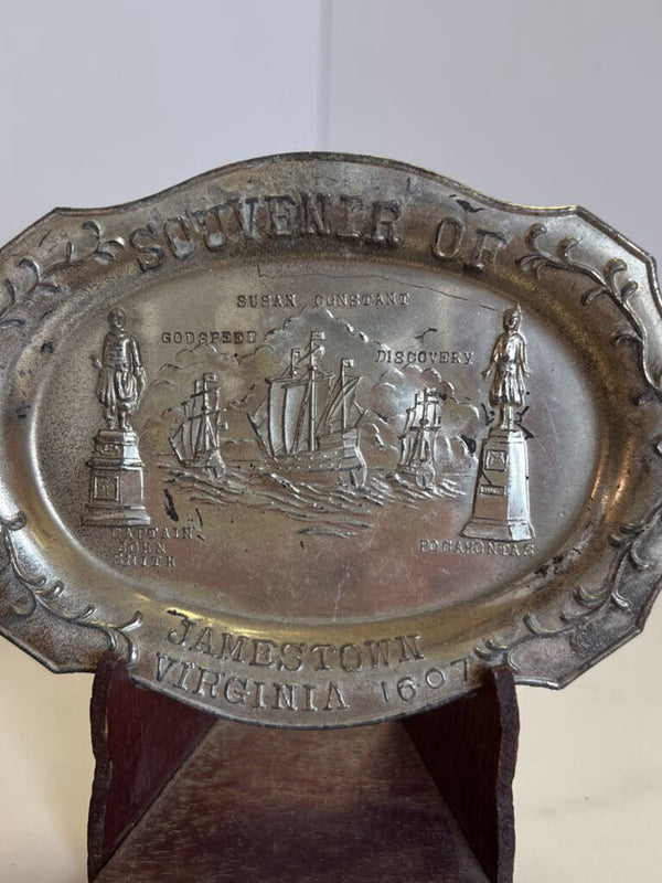 Metal souvenir dish - Jamestown Virginia