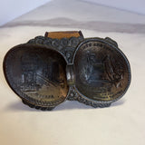 Silver Duo Souvenir Dish - Boulder Dam & Las Vegas (style A)