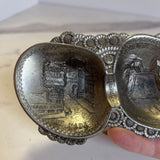 Silver Duo Souvenir Dish - Boulder Dam & Las Vegas (style B)