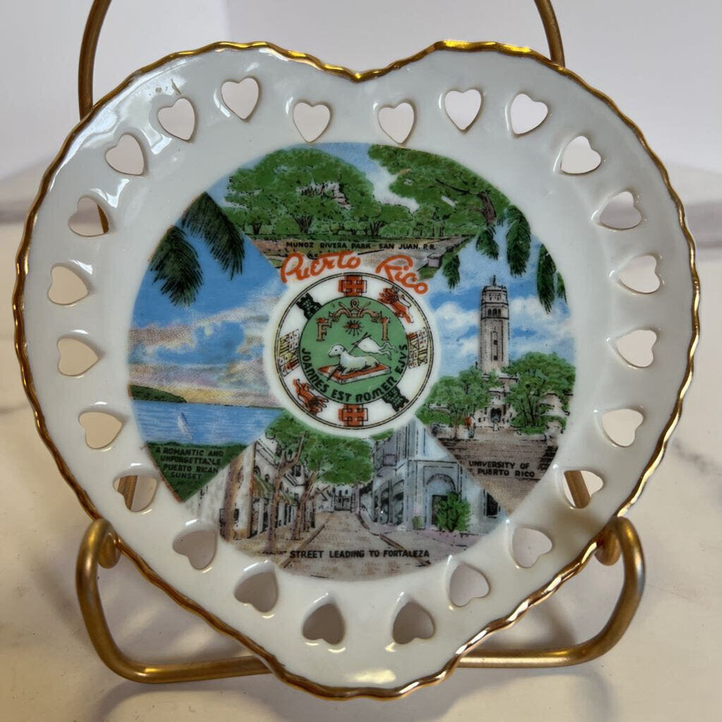 Heart-Shaped Souvenir Dish - Puerto Rico