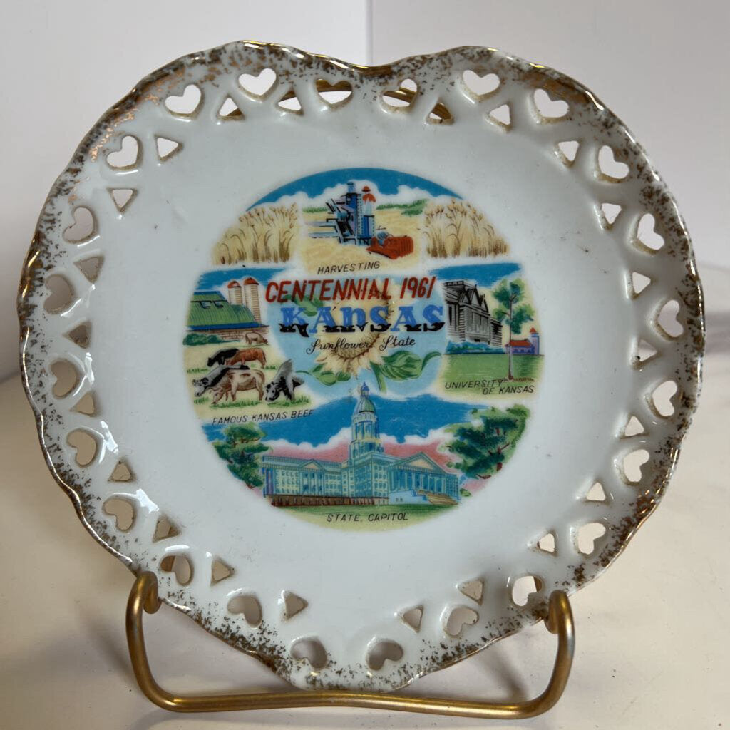 Heart-Shaped Souvenir Dish - Kansas