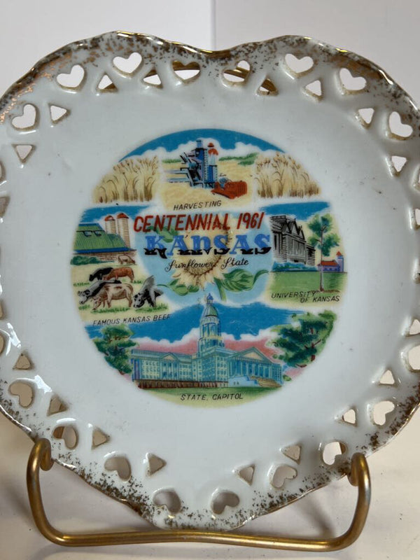 Heart-Shaped Souvenir Dish - Kansas