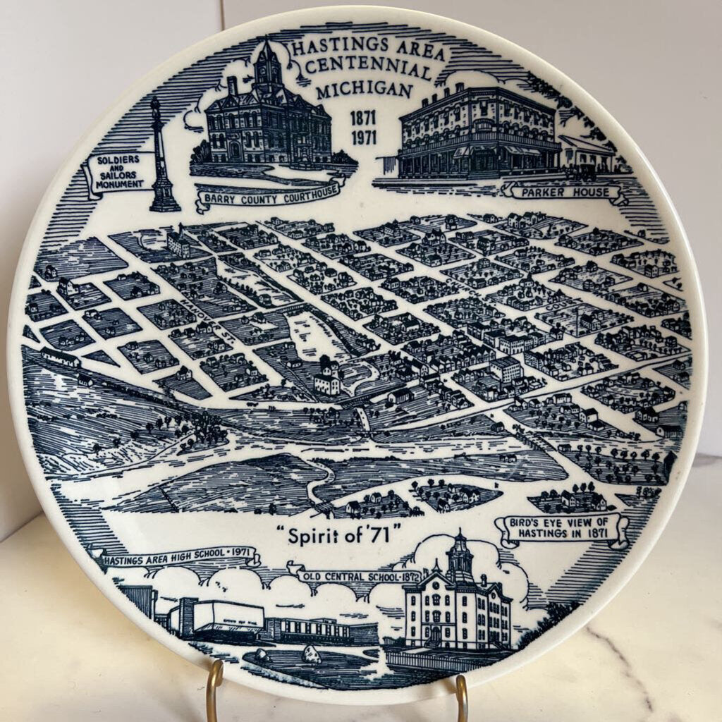 Souvenir Plate - Hastings Area Michigan