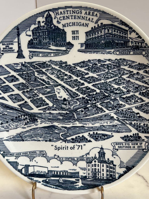 Souvenir Plate - Hastings Area Michigan