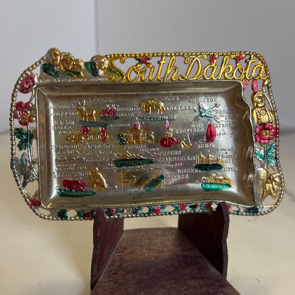South Dakota Ashtray (red, gold, green)
