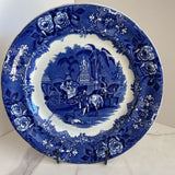 floral blue antique plate