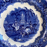 floral blue antique plate