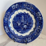 floral blue antique plate