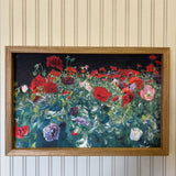 wood framed floral art
