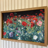 wood framed floral art