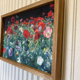 wood framed floral art