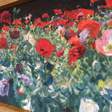 wood framed floral art