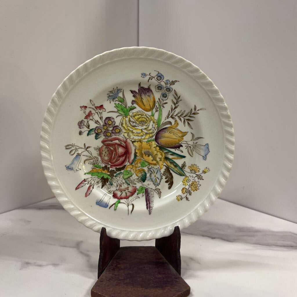 Vintage Ironstone Floral Dish