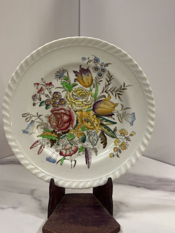 Vintage Ironstone Floral Dish
