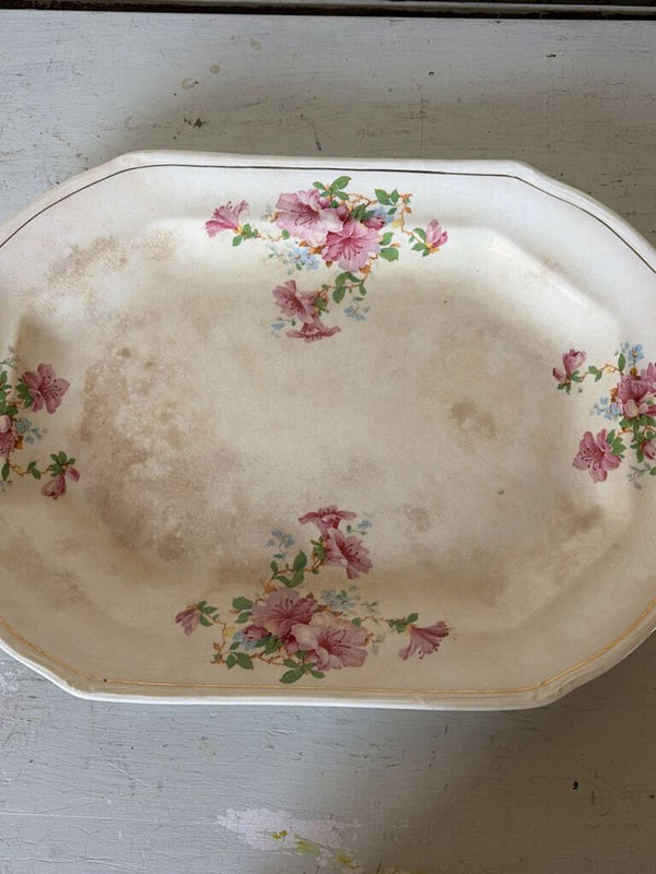 antique floral platter