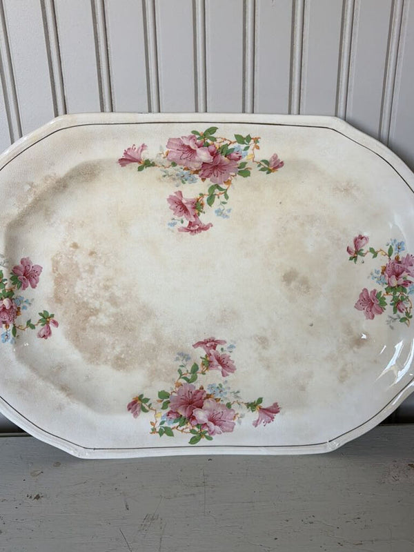 antique floral platter
